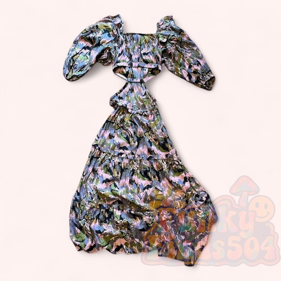 Cleobella Paris Midi Dress S NWOT Boho Tapestry Cutout Tiered Festival Midi - Picture 5 of 8